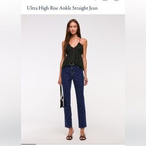 Size 25 Abercrombie ultra high rise straight jean dark wash